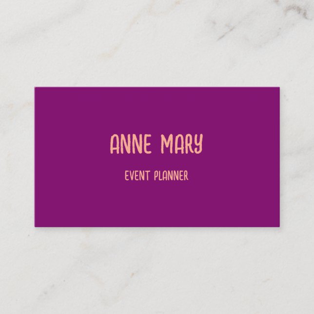 Pink Orange Professional Modern Purple Peach Girly Business Card (Front)