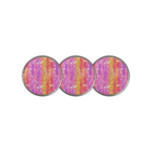 Pink Orange Purple Glitter Sparkle Pattern Golf Ball Marker
