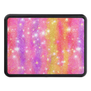 Pink Orange Purple Glitter Sparkle Pattern Hitch Cover