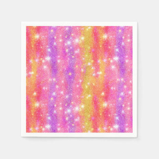Pink Orange Purple Glitter Sparkle Pattern Napkins