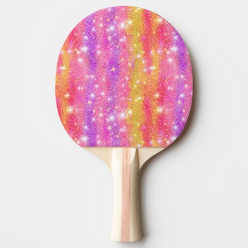 Pink Orange Purple Glitter Sparkle Pattern Ping Pong Paddle