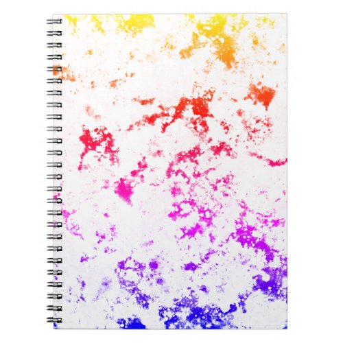 Pink Orange Purple Marble Paint Splash Abstract Notebook