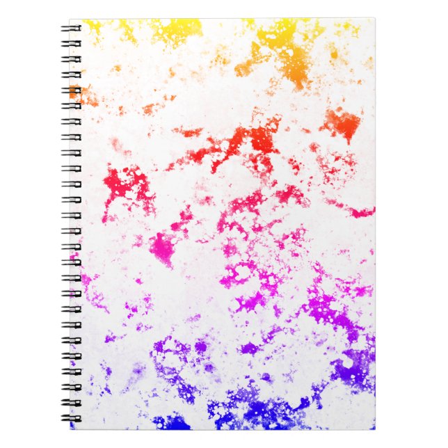 Pink Orange Purple Marble Paint Splash Abstract Notebook (Front)