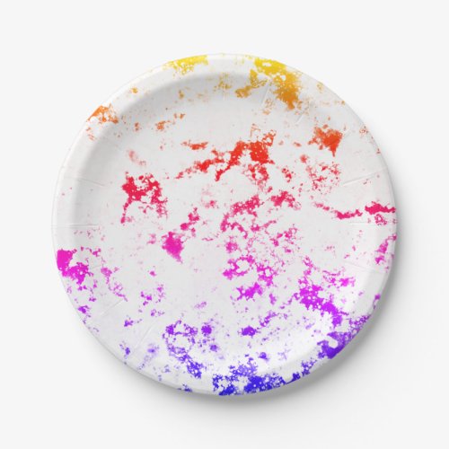 Pink Orange Purple Marble Paint Splash Abstract Paper Plates