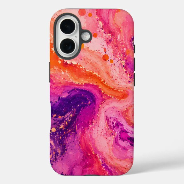 Pink Orange Purple Marble Pattern Case-Mate iPhone Case (Back)