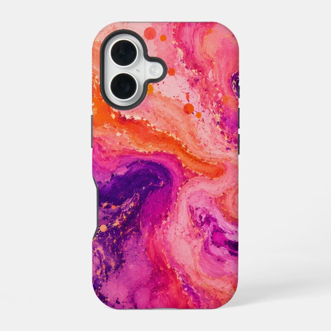 Pink Orange Purple Marble Pattern Iphone Case (Back)