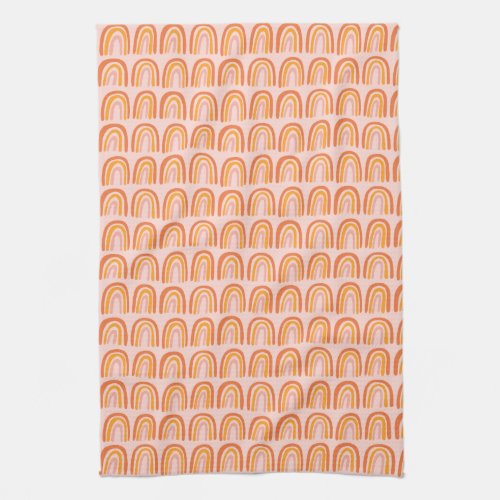 Pink Orange Rainbow Sweet Pattern Kitchen Towel