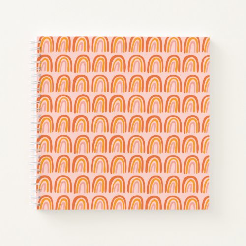 Pink Orange Rainbow Sweet Pattern Notebook