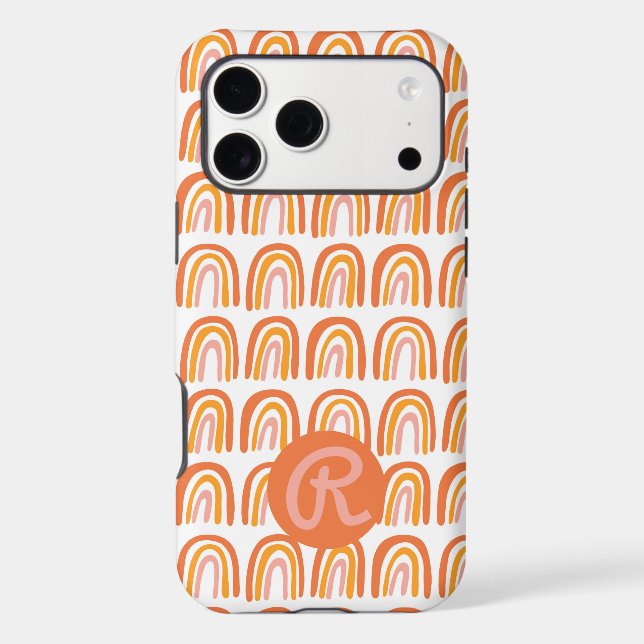 Pink Orange Rainbows Pattern CUSTOM Iphone Case (Back)