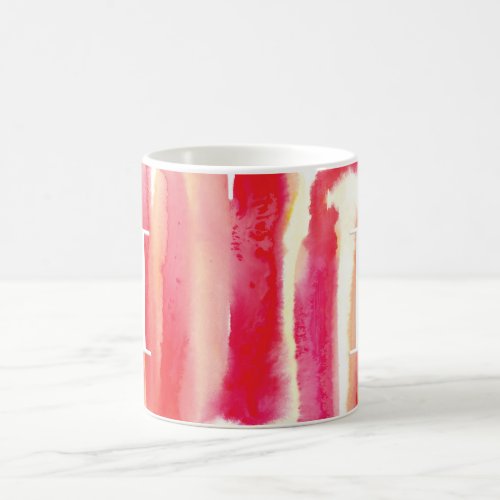 Pink Orange Red Abstract Watercolor Monogram Mug