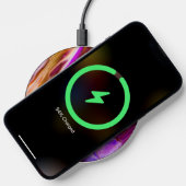 Pink Orange Ring Pour Acrylic Fluid Art Wireless Charger (Phone)
