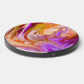 Pink Orange Ring Pour Acrylic Fluid Art Wireless Charger (Front 2)