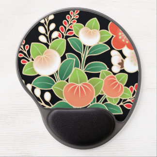 Pink & Orange Sakura Japanese Kimono Pattern Gel Mouse Pad
