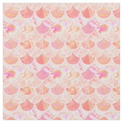 Pink orange scales fabric