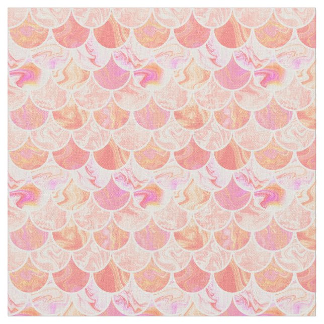 Pink orange scales fabric (Close Up)