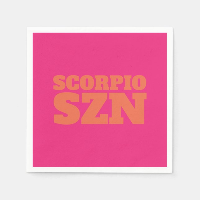 Pink Orange Scorpio SZN Cool Napkins (Front)