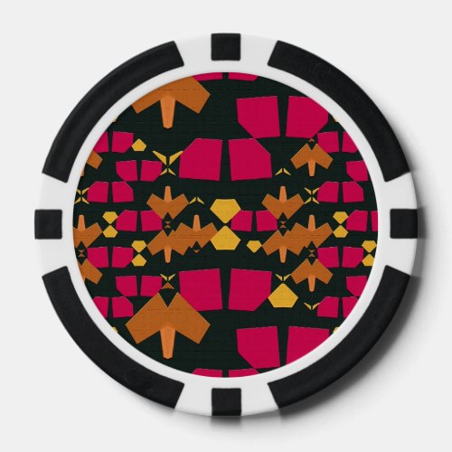 Pink orange shapes poker chips