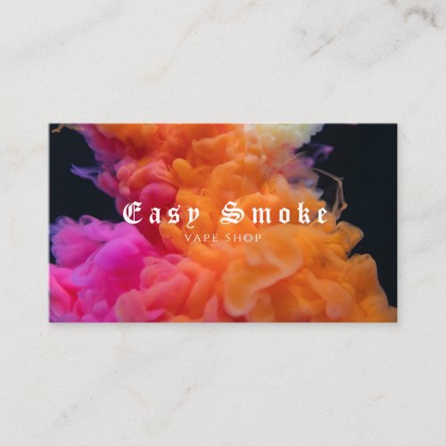 Pink Orange Smoke Vape Shop Business Card