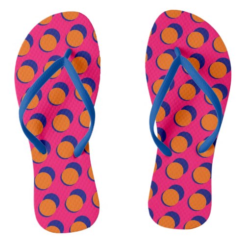 Pink Orange Spots Flip Flops