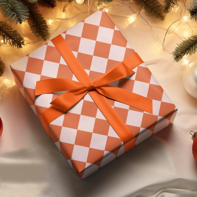 Pink Orange Square Geometric Christmas Paper (Creator Uploaded)