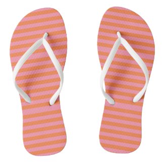 Pink & Orange Stripes Flip Flops