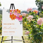 Pink & Orange Summer Floral Bridal Shower Welcome Foam Board<br><div class="desc">Welcome your guests to your bridal shower with this stylish,  vibrant foam board,  featuring custom text & colorful floral. Easily add your details by clicking on the "personalize" option.</div>