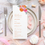 Pink Orange Summer Floral Vibrant Bloom Wedding  Program<br><div class="desc">Inform your guests about wedding program with this elegant program card,  featuring bright pink and orange floral and your custom text. Easily add your own details by clicking on the "personalize" option.</div>