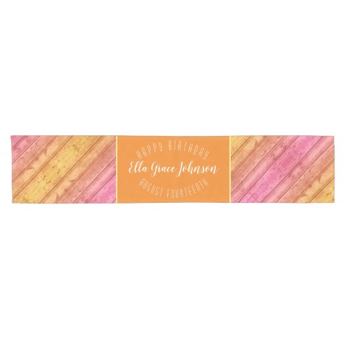 Pink Orange  Sunrise Ombre Table Runner