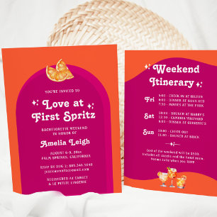 Pink & Orange Sunset Love at First Spritz Invitation