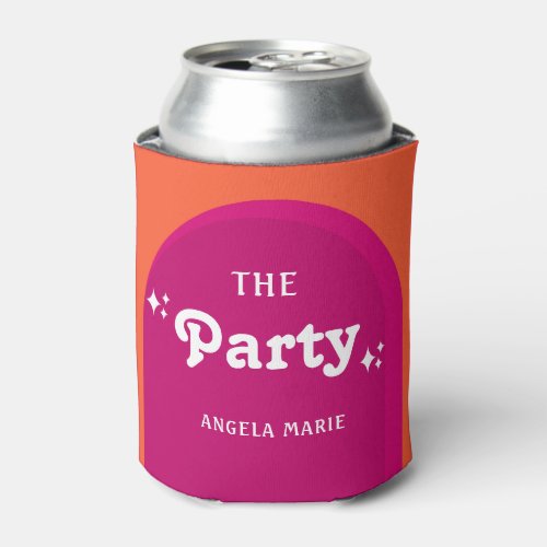 Pink  Orange Sunset Retro The Party Can Cooler