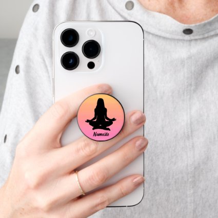 Pink Orange Sunset Yoga Smartphone PopSocket