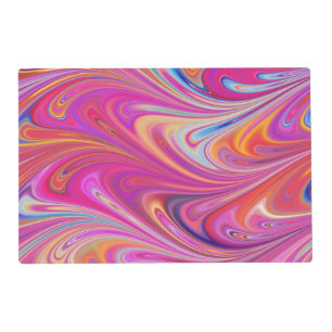 Pink Orange Swirls Groovy Design Placemat