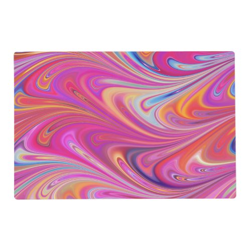 Pink Orange Swirls Groovy Design Placemat