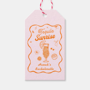 Pink Orange Tequila Sunrise Bachelorette  Gift Tags