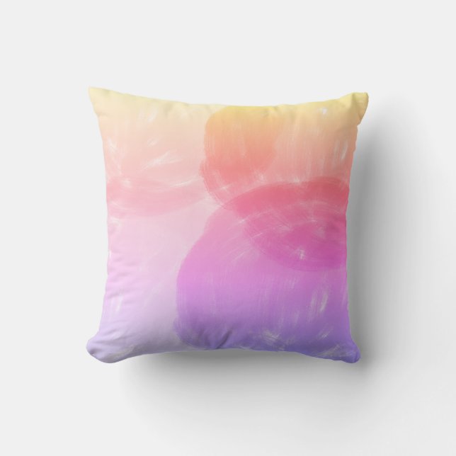 pink orange  throw pillow (Front)
