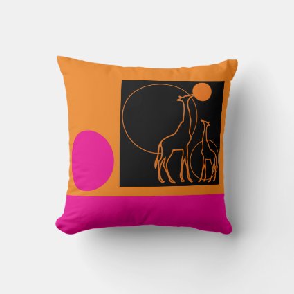 Pink/Orange Throw Pillow