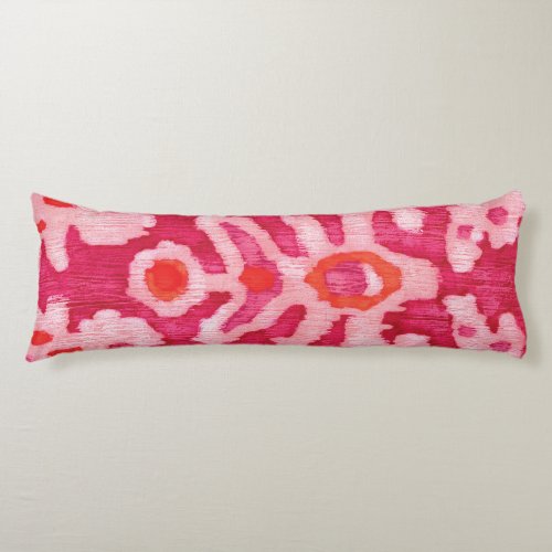 Pink  Orange Tribal Ikat Body Pillow