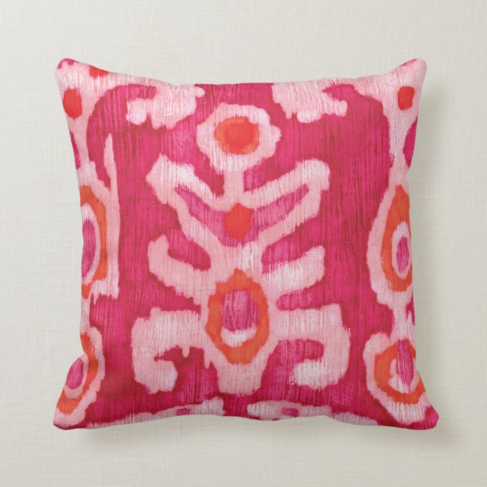 pink and orange throw pillows