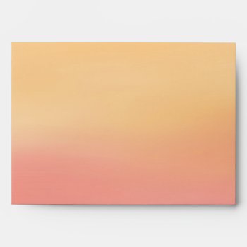 Pink Orange Tropical Beach Sunset Watercolor Envelope by coastal_life at Zazzle