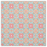 Pink Orange Turquoise Retro Chic Mosaic Pattern Fabric
