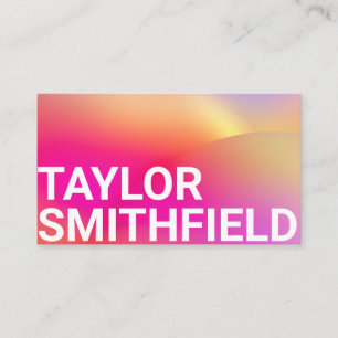 Pink Orange Typography Gradient Business Card