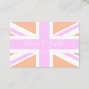 Pink & Orange United Kingdom Flag / Union Jack Business Card