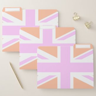 Pink & Orange United Kingdom Flag / Union Jack File Folder