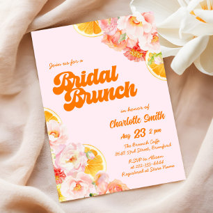Pink & Orange Vibrant Floral Bridal Shower Invitation