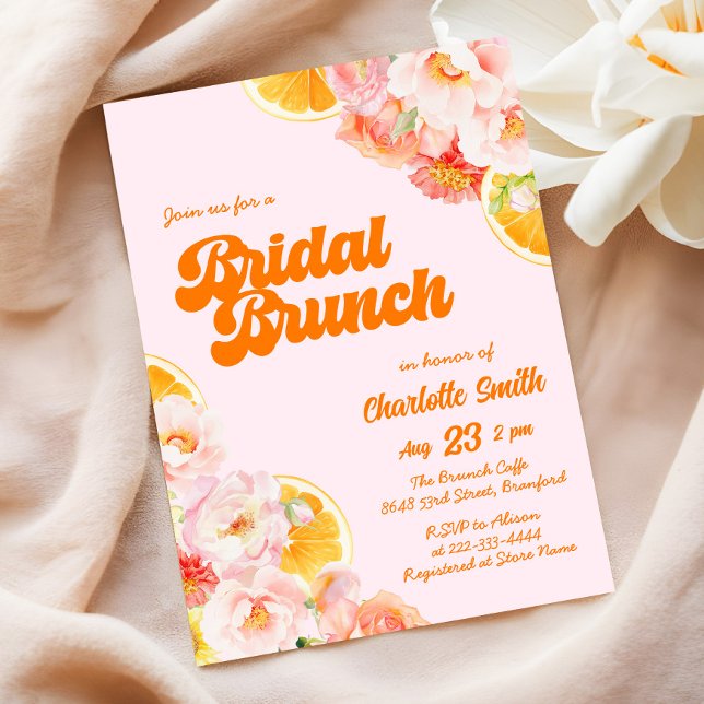 Pink & Orange Vibrant Floral Bridal Shower Invitation (Creator Uploaded)
