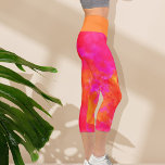 Pink Orange Watercolor Abstract Colorful Modern Capri Leggings<br><div class="desc">Add a whimsical touch to your work out wardrobe with this fun,  colorful design was created using my hand painted watercolor abstract art in bold,  vibrant hues of pinks and oranges with a trendy,  modern look.</div>