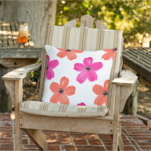 Hot Pink And Orange Outdoor Pillows Cushions Zazzle