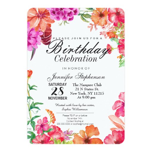 Garden Birthday Party Invitations 1