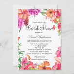 Pink Orange Watercolor Garden Bridal Shower Invite at Zazzle