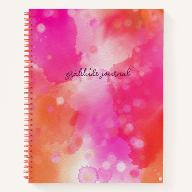 Pink Orange Watercolor Gratitude Journal (Front)